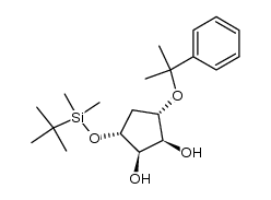 (1S,2R,3R,5S)-3-((tert-butyldimethylsilyl)oxy)-5-((2-phenylpropan-2-yl)oxy)cyclopentane-1,2-diol Structure