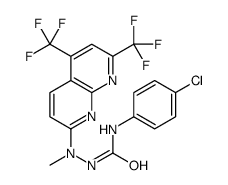 Hydrazinecarboxamide, 2-[5,7-bis(trifluoromethyl)-1,8-naphthyridin-2-yl]-N-(4-chlorophenyl)-2-methyl- (9CI) picture