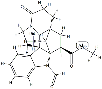 (5α,12β,19α,20R)-1-Formyl-8-oxo-2α,20-cycloaspidospermidine-3β-carboxylic acid methyl ester Structure