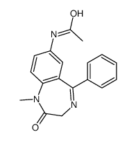 N-(1-methyl-2-oxo-5-phenyl-3H-1,4-benzodiazepin-7-yl)acetamide Structure