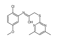 N-(2-chloro-5-methoxyphenyl)-2-(4,6-dimethylpyrimidin-2-yl)sulfanylacetamide Structure