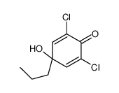 2,6-dichloro-4-hydroxy-4-propylcyclohexa-2,5-dien-1-one结构式