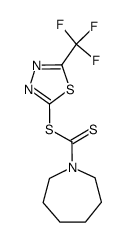 azepane-1-carbodithioic acid 5-trifluoromethyl-[1,3,4]thiadiazol-2-yl ester Structure