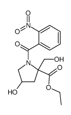 4-hydroxy-2-hydroxymethyl-1-(2-nitro-benzoyl)-pyrrolidine-2-carboxylic acid ethyl ester Structure
