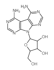 4,5-diamino-9-(β-D-ribofuranosyl)pyrrolo<2,3-d:5,4-d'>dipyrimidine Structure