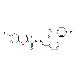 2-[(E)-{[2-(4-Bromophenoxy)propanoyl]hydrazono}methyl]phenyl 4-chlorobenzoate结构式