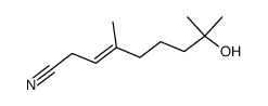 (3E)-8-hydroxy-4,8-dimethyl-3-nonenenitrile结构式