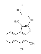 2-((2-Hydroxyethyl)amino)-1,4-dimethyl-1.lambda.~5~-naphtho[1,2-d][1,3]thiazol-5-ol结构式