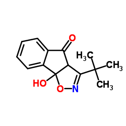 8b-Hydroxy-3-(2-methyl-2-propanyl)-3a,8b-dihydro-4H-indeno[2,1-d][1,2]oxazol-4-one结构式