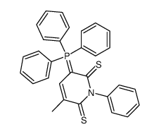 5-Methyl-1-phenyl-3-(triphenylphosphoranyliden)-2,6(1H,3H)-pyridindithion结构式