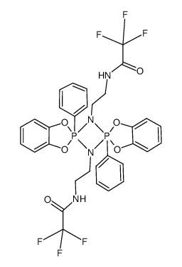 2,4-diphenyl-2,4-bis(o-phenylenedioxy)-1,3-bis(2-(trifluoroacetamido)ethyl)-1,3,2λ5,4λ5-diazadiphosphetidine Structure