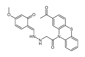 6-[[2-[2-(2-acetylphenothiazin-10-yl)-2-oxoethyl]hydrazinyl]methylidene]-3-methoxycyclohexa-2,4-dien-1-one Structure