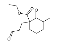 3-(1-Ethoxycarbonyl-3-methyl-2-oxo-cyclohexyl)-propionaldehyd结构式