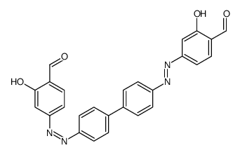 4-[[4-[4-[(4-formyl-3-hydroxyphenyl)diazenyl]phenyl]phenyl]diazenyl]-2-hydroxybenzaldehyde Structure