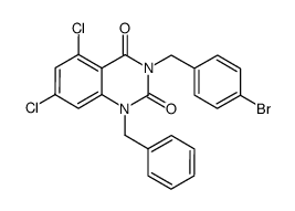 1-benzyl-3-(4-bromo-benzyl)-5,7-dichloro-1H-quinazoline-2,4-dione Structure