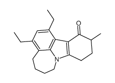 (+-)-1,3-diethyl-11-methyl-4,5,6,7,10,11-hexahydro-9H-azepino[3,2,1-jk]carbazol-12-one Structure