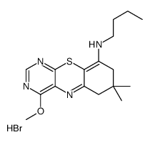 N-butyl-4-methoxy-7,7-dimethyl-6,8-dihydropyrimido[4,5-b][1,4]benzothiazin-9-amine,hydrobromide Structure