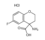 4-amino-2,3-dihydro-6-fluoro-4H-1-benzopyran-4-carboxylic acid, hydrochloride Structure