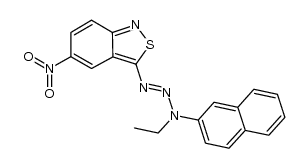 1-(5-nitrobenzo[c]-1,2-thiazol-3-yl)-3-ethyl-3-(naphthalen-2-yl)triazene结构式