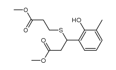 methyl 3-(2-hydroxy-3-methylphenyl)-3-((3-methoxy-3-oxopropyl)thio)propanoate结构式