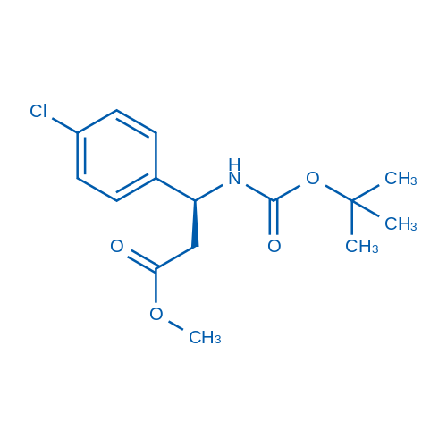 (S)-3-((叔丁氧羰基)氨基)-3-(4-氯苯基)丙酸甲酯结构式