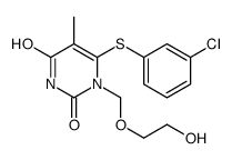 6-(3-chlorophenyl)sulfanyl-1-(2-hydroxyethoxymethyl)-5-methylpyrimidine-2,4-dione结构式