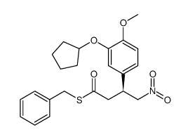 (S)-S-benzyl 3-(3-(cyclopentyloxy)-4-methoxyphenyl)-4-nitrobutanethioate Structure