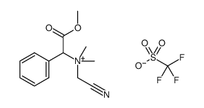 N-cyanomethyl-N,N-dimethyl-N-(α-methoxycarbonylbenzyl)ammonium trifluoromethanesulfonate Structure