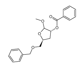 methyl 2-O-benzoyl-5-O-benzyl-3-deoxy-D-erythropentofuranoside Structure