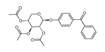 4-(benzoyl)phenyl 2,3,4-tri-O-acetyl-β-D-xylopyranoside结构式