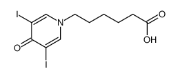 1,4-Dihydro-3,5-diiodo-4-oxo-1-pyridinehexanoic acid structure