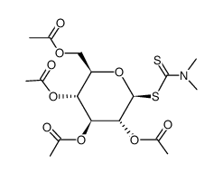 .beta.-D-Glucopyranose, 1-thio-, 2,3,4,6-tetraacetate 1-(dimethylcarbamodithioate)结构式