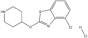 4-氯-2-(哌啶-4-基氧基)-1,3-苯并噻唑盐酸盐结构式