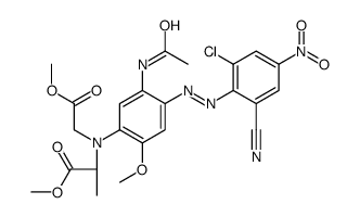 Alanine, N-5-(acetylamino)-4-(2-chloro-6-cyano-4-nitrophenyl)azo-2-methoxyphenyl-N-(2-methoxy-2-oxoethyl)-, methyl ester structure