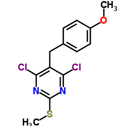 4,6-DICHLORO-5-(4-METHOXYBENZYL)-2-(METHYLTHIO)PYRIMIDINE Structure