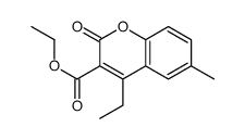 ethyl 4-ethyl-6-methyl-2-oxochromene-3-carboxylate结构式