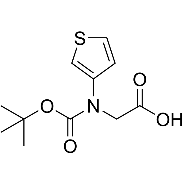 boc-(r)-3-thienylglycine Structure