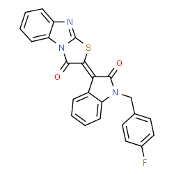 (2E)-2-[1-(4-fluorobenzyl)-2-oxo-1,2-dihydro-3H-indol-3-ylidene][1,3]thiazolo[3,2-a]benzimidazol-3(2H)-one Structure