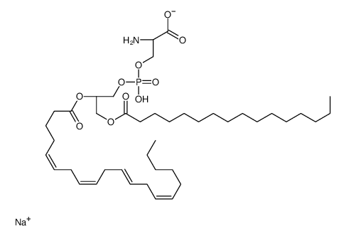 sodium,(2S)-2-azaniumyl-3-[[(2R)-3-hexadecanoyloxy-2-[(5Z,8Z,11Z,14Z)-icosa-5,8,11,14-tetraenoyl]oxypropoxy]-oxidophosphoryl]oxypropanoate结构式