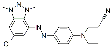 1,3-Dimethyl-5-chloro-7-[4-[ethyl(2-cyanoethyl)amino]phenylazo]-1H-benzotriazole-3-ium structure