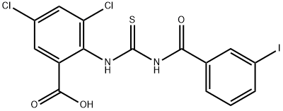 3,5-dichloro-2-[[[(3-iodobenzoyl)amino]thioxomethyl]amino]-benzoic acid结构式