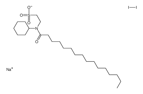 Sodium N-cyclohexyl-N-palmitoyl taurate-iodine complex结构式