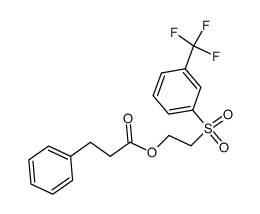 2-((3-(trifluoromethyl)phenyl)sulfonyl)ethyl 3-phenylpropanoate结构式