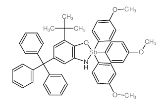 7-tert-butyl-2,2,2-tris(4-methoxyphenyl)-5-trityl-3H-1,3,2λ5-benzoxazastibole结构式