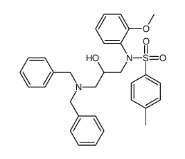 N-[3-(dibenzylamino)-2-hydroxypropyl]-N-(2-methoxyphenyl)-4-methylbenzenesulfonamide结构式