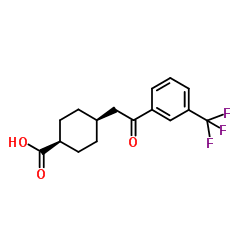 cis-4-{2-Oxo-2-[3-(trifluoromethyl)phenyl]ethyl}cyclohexanecarboxylic acid结构式