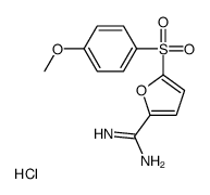 5-(4-methoxyphenyl)sulfonylfuran-2-carboximidamide,hydrochloride Structure