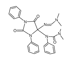 5-[(Dimethylamino)methylenamino]-5-(N',N'-dimethyl-N-phenylureido)-1,3-diphenyl-2,4-imidazolidindion结构式