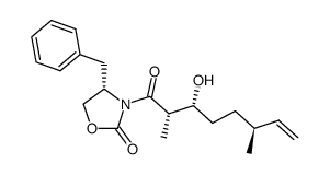 (S)-4-benzyl-3-((2S,3R,6S)-3-hydroxy-2,6-dimethyloct-7-enoyl)oxazolidin-2-one Structure