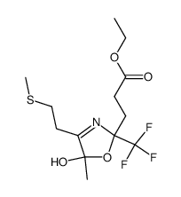 ethyl 3-(5-hydroxy-5-methyl-4-(2-(methylthio)ethyl)-2-(trifluoromethyl)-2,5-dihydrooxazol-2-yl)propanoate Structure